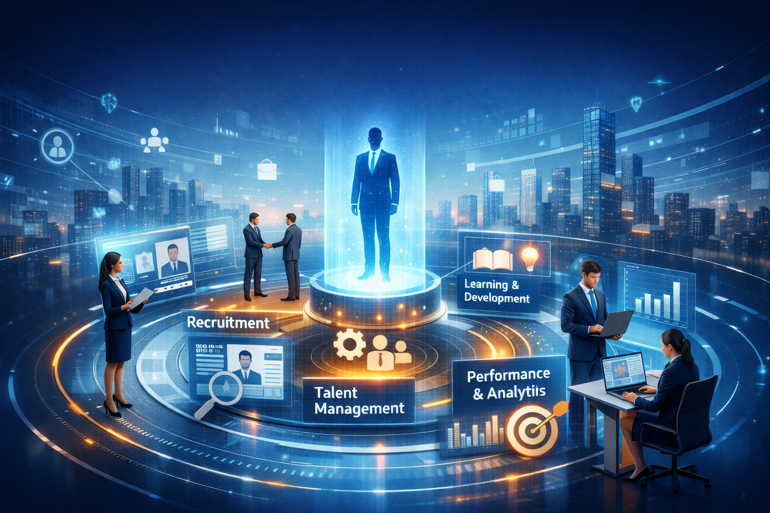 Kurumsal İK işletim modelini temsil eden Arentech hero görseli